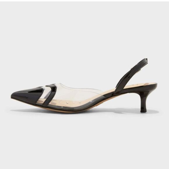 🆕👠 Eleanor Heart Slingback Heels - A New Day - 8, 9-1/2, 10 - Black - Picture 3 of 4